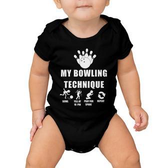 My Bowling Technique Baby Onesie - Monsterry DE