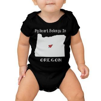 My Heart Belongs In Oregon Tshirt Baby Onesie - Monsterry CA