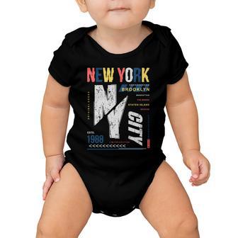 New York City Brooklyn Abstract Tshirt Baby Onesie - Monsterry