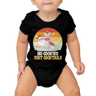 No Cookies Just Cocktails Summer Vacation Santa Claus Baby Onesie - Monsterry DE