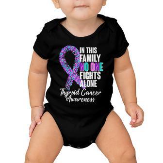 No One Fights Alone Thyroid Cancer Awareness Tshirt Baby Onesie - Monsterry AU