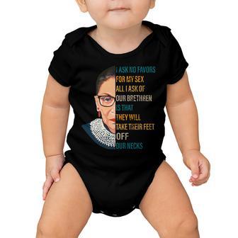 Notorious Rbg Ask No Favors Quote Tshirt Baby Onesie - Monsterry UK