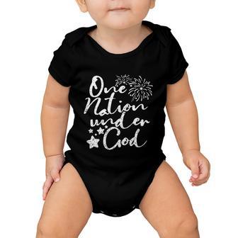 One Nation Under God Fire Work 4Th Of July Baby Onesie - Monsterry CA