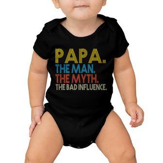 Papa Man Myth The Bad Influence Retro Tshirt Baby Onesie - Monsterry CA