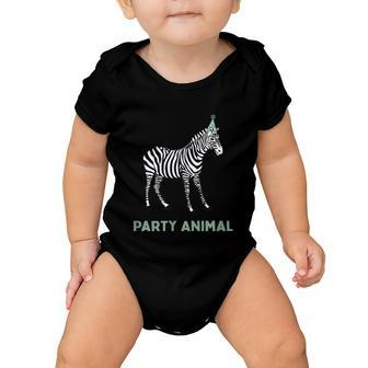Party Animal Zebra Birthday Zebra Animal Birthday Baby Onesie - Monsterry UK