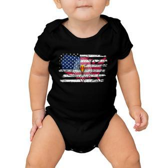 Patriotic American Design With Eagle And Flag 4Th Of July Baby Onesie - Monsterry
