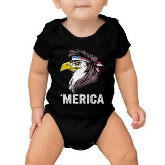 Patriotic Eagle Mullet American Flag Merica 4Th Of July Great Gift Baby Onesie - Monsterry CA