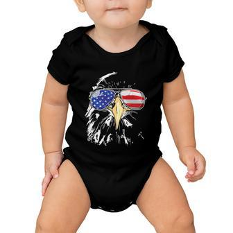 Patriotic Eagle Sunglasses Usa American Flag 4Th Of July Gift Baby Onesie - Monsterry UK