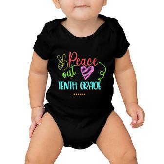 Peace Out Tenth Grade Graphic Plus Size Shirt For Teacher Female Male Students Baby Onesie - Monsterry AU