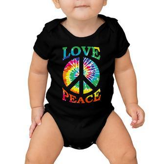 Peace Sign Love Retro 60S 70S Tie Dye Hippie Costume Baby Onesie - Monsterry