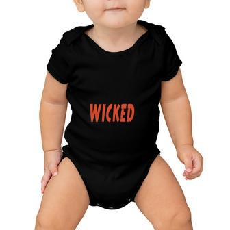Pretty Wicked Funny Halloween Quote Baby Onesie - Monsterry