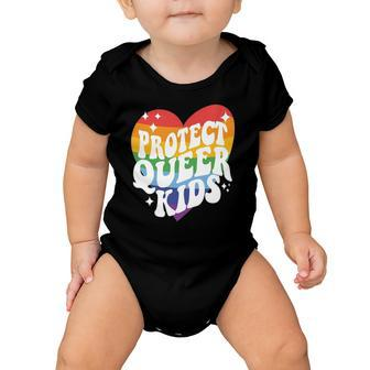 Protect Queer Kids Gay Pride Lgbt Support Queer Pride Month Baby Onesie | Mazezy
