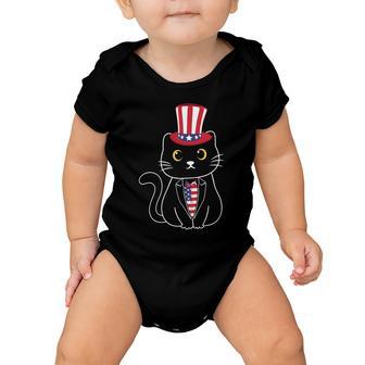 Proud American Cat Graphic 4Th Of July Plus Size Shirt For Family Girl Boy Baby Onesie - Monsterry DE