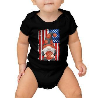 Proud Basketball Grandpa Gnome With Patriotic American Flag Cute Gift Baby Onesie - Monsterry AU