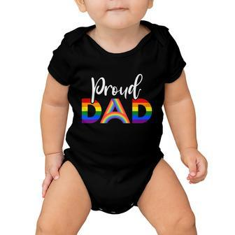 Proud Dad Lgbt Gay Pride Month Lgbtq Parent Funny Gift Baby Onesie - Monsterry DE