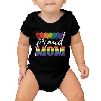 Proud Mom Mothers Day Gift Lgbtq Rainbow Flag Gay Pride Lgbt Gift V2 Baby Onesie - Monsterry CA