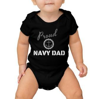 Proud Navy Dad V2 Baby Onesie - Monsterry UK
