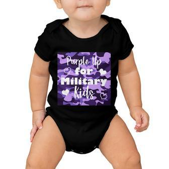 Purple Up For Military Kids Awareness Baby Onesie - Monsterry