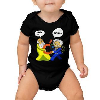 Pythagoras Vs Einstein Funny Math Science Tshirt Baby Onesie - Monsterry UK