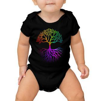Rainbow Colorful - Tree Of Life Tshirt Baby Onesie - Monsterry