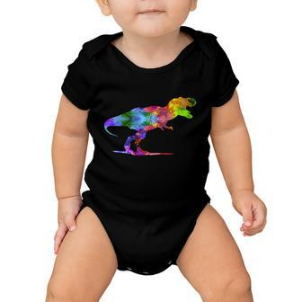 Rainbow Colorful Trex Dinosaur V2 Baby Onesie - Monsterry DE