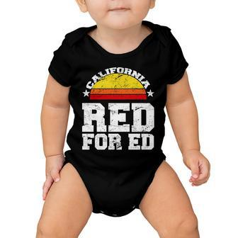 Red For Ed California Sunset Disstressed Baby Onesie - Monsterry