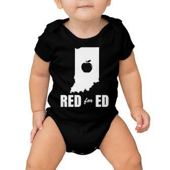 Red For Ed Indiana Teachers Apple Baby Onesie - Monsterry AU