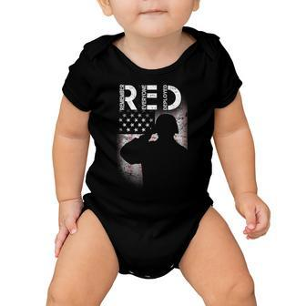 Red Friday Remember Everyone Deployed Flag Tshirt Baby Onesie - Monsterry DE