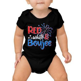 Red White And Boujee 4Th Of July Fireworks Baby Onesie - Monsterry