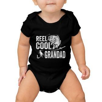Reel Cool Grandad Fishing Funny Fathers Day Baby Onesie - Monsterry