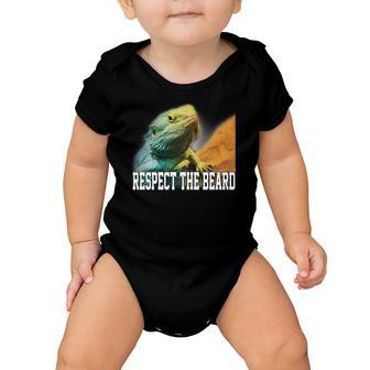 Respect The Beard Funny Bearded Dragon Baby Onesie - Monsterry UK