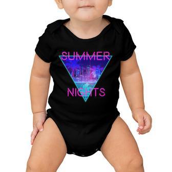 Retro Neon City Summer Nights Baby Onesie - Monsterry DE