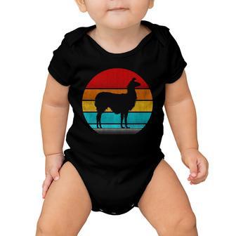 Retro Vintage Llama V2 Baby Onesie - Monsterry UK