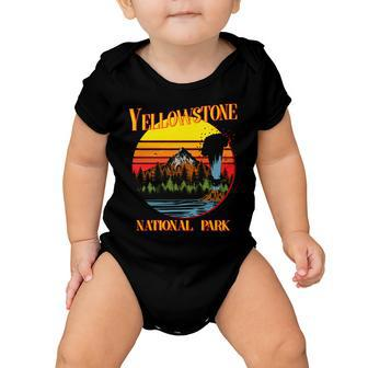 Retro Yellowstone National Park Tshirt Baby Onesie - Monsterry