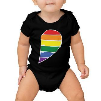 Right Half Of Heart Lgbt Gay Pride Lesbian Bisexual Ally Quote Baby Onesie - Monsterry UK