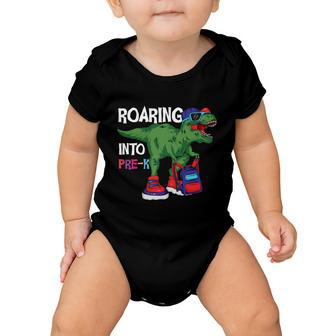 Roaring Into Prek Dinosaur Back To School Baby Onesie - Monsterry