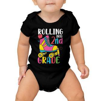 Rolling Into 2Nd Grade Back To School Baby Onesie - Monsterry