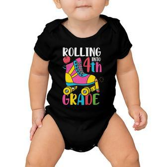 Rolling Into 4Th Grade First Day Of School Back To School Baby Onesie - Monsterry