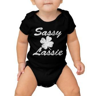 Sassy Lassy Irish Clover St Patricks Day Tshirt Baby Onesie - Monsterry AU
