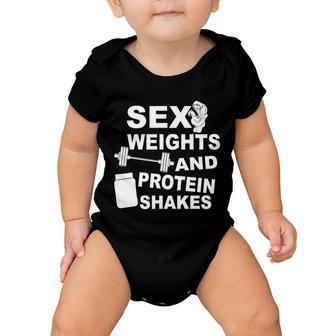 Sex Weights Protein Shakes Baby Onesie - Monsterry DE