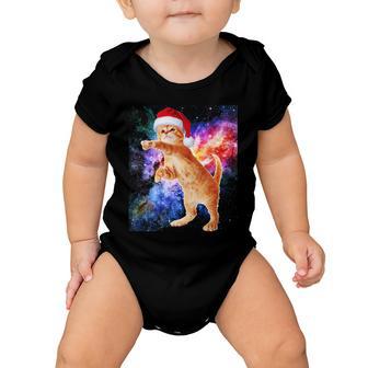 Space Christmas Cat Santa Kitty Tshirt Baby Onesie - Monsterry