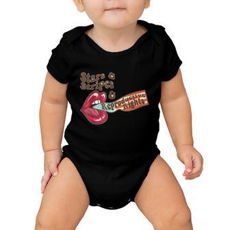 Stars Stripes Reproductive Rights Patriotic 4Th Of July Lips Baby Onesie - Monsterry AU