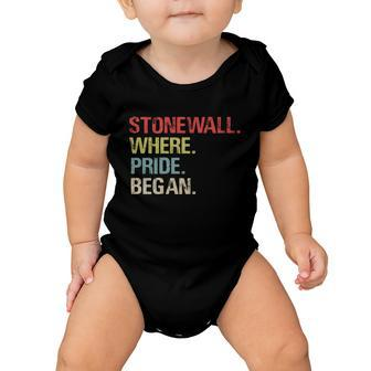 Stonewall Where Pride Began Lgbt Gay Lesbian Pride Baby Onesie - Monsterry CA