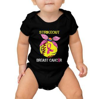 Strike Out Breast Cancer Awareness Softball Fighters Baby Onesie - Monsterry UK