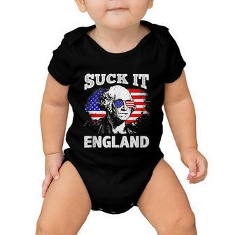 Suck It England Funny 4Th Of July Flag Patriotic Baby Onesie - Monsterry