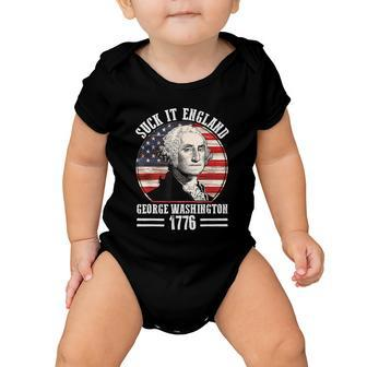 Suck It England Funny 4Th Of July George Washington Baby Onesie - Monsterry