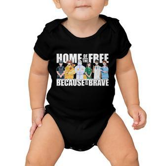 Support Frontline Workers Home Of The Free Graphic Design Printed Casual Daily Basic Baby Onesie