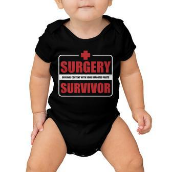 Surgery Survivor Imported Parts Tshirt Baby Onesie - Monsterry