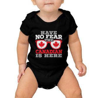 The Canadian Is Here Funny Canada Day Maple Leaf Proud Baby Onesie - Monsterry DE