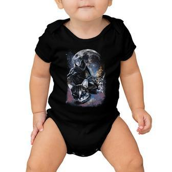 Three Moon Space Cats T-Shirt Graphic Design Printed Casual Daily Basic Baby Onesie